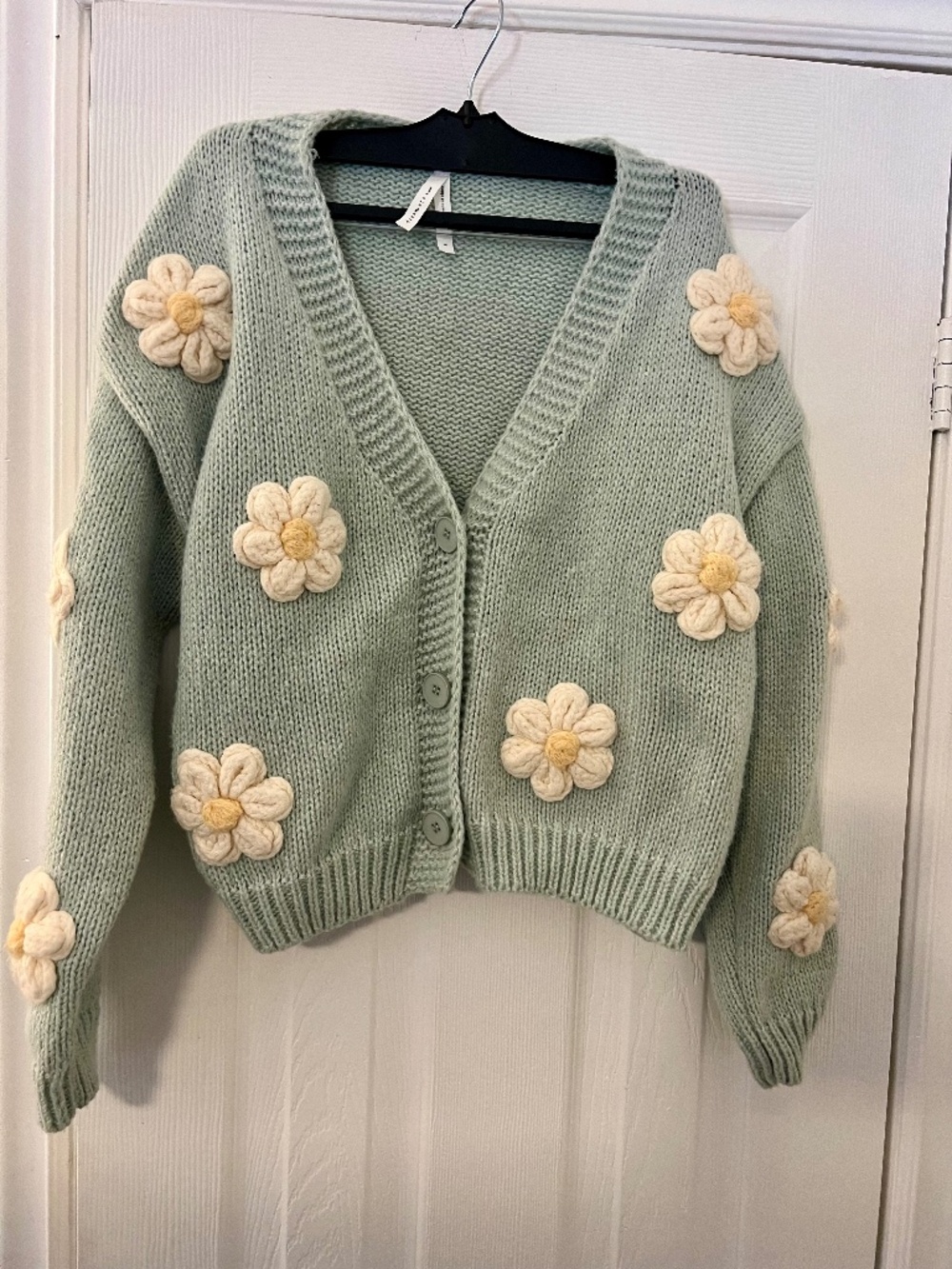 Dreamers Knitted Cardigan With Flower Detail